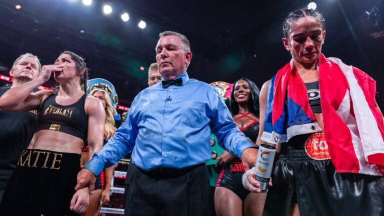 Katie Taylor Kalahkan Amanda Serrano: Drama, Luka, dan Kontroversi di AT&T Stadium