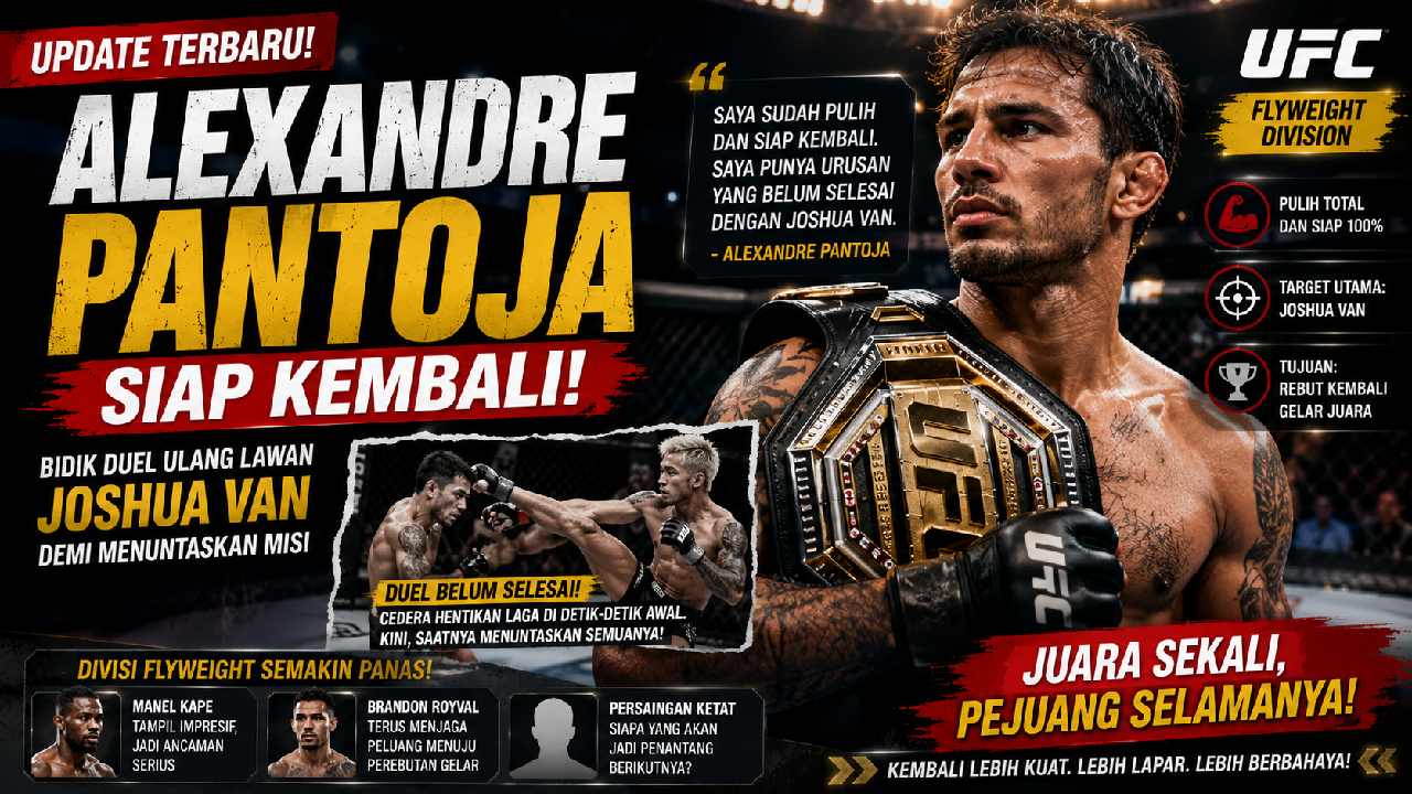 Alexandre Pantoja Siap Kembali, Bidik Duel Ulang Melawan Joshua Van demi Menuntaskan Misi