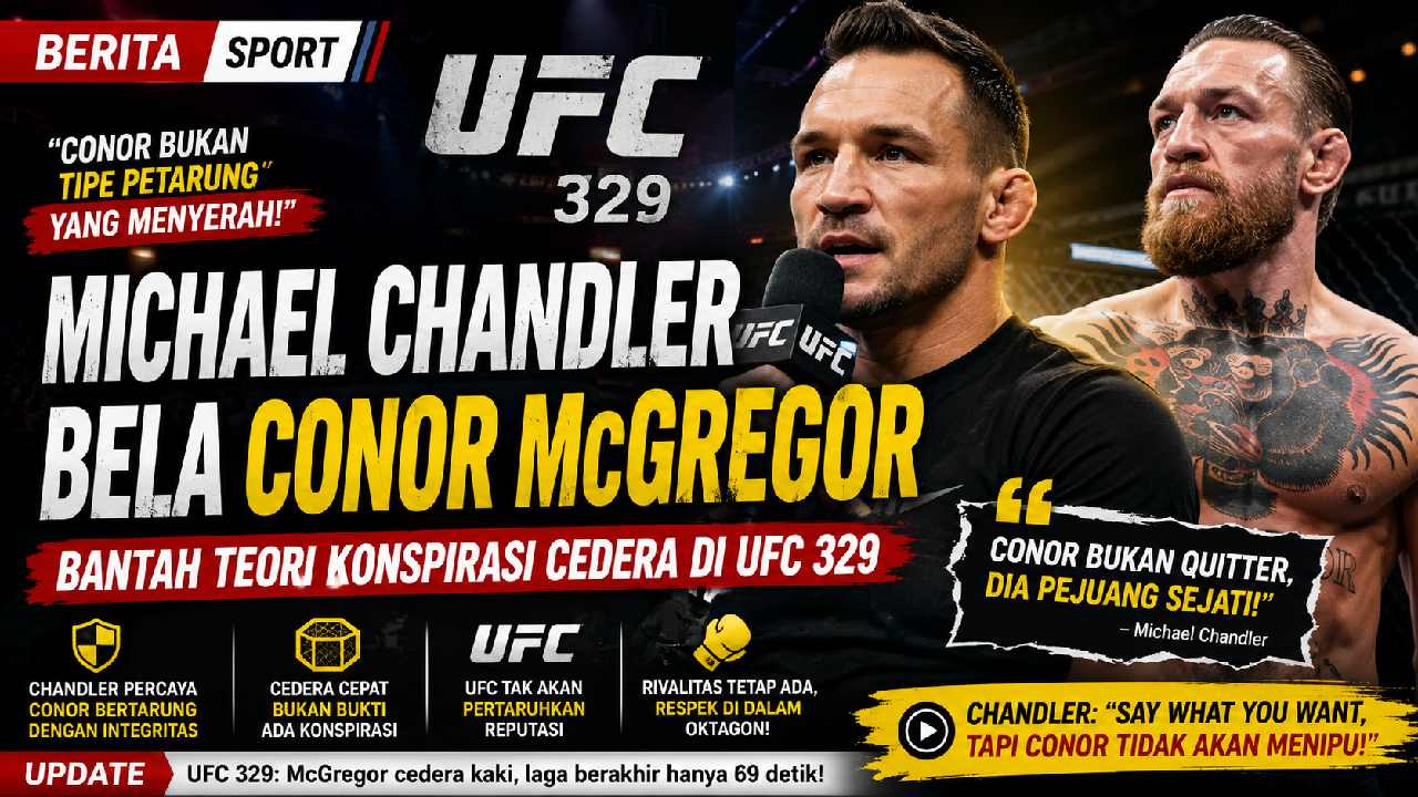 Michael Chandler Bela Conor McGregor, Bantah Teori Cedera Sengaja di UFC 329