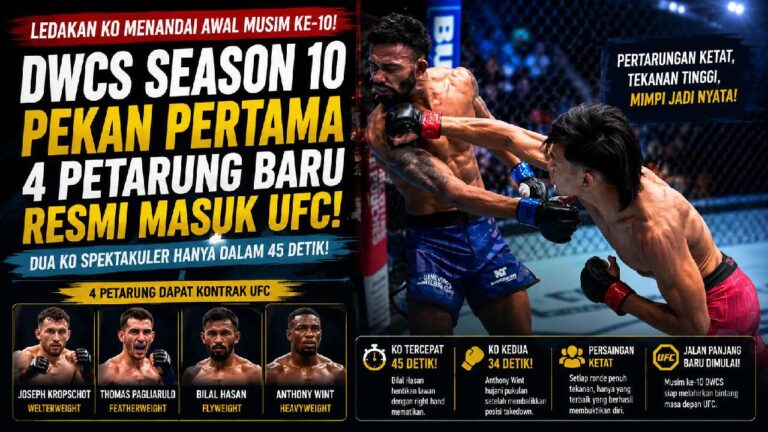 DWCS Season 10 Dibuka dengan Ledakan KO, Empat Petarung Baru Resmi Masuk UFC