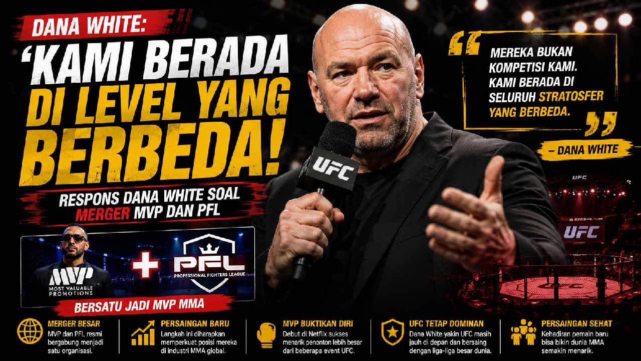 Dana White Santai Hadapi Merger MVP dan PFL, Sebut UFC Berada di Level Berbeda