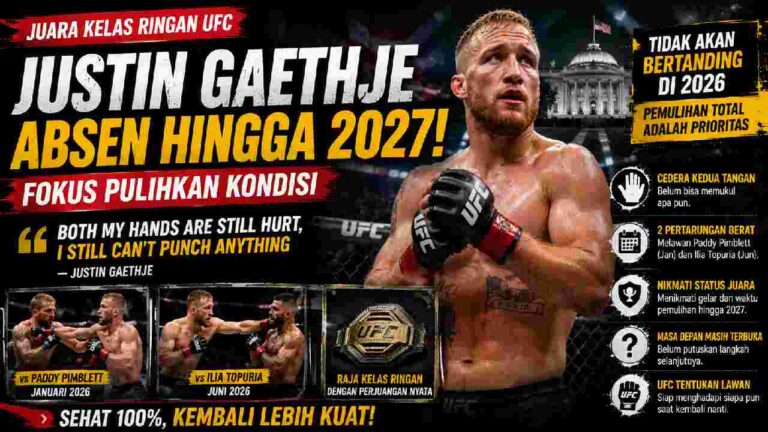 Justin Gaethje Absen hingga 2027, Cedera Tangan Belum Pulih