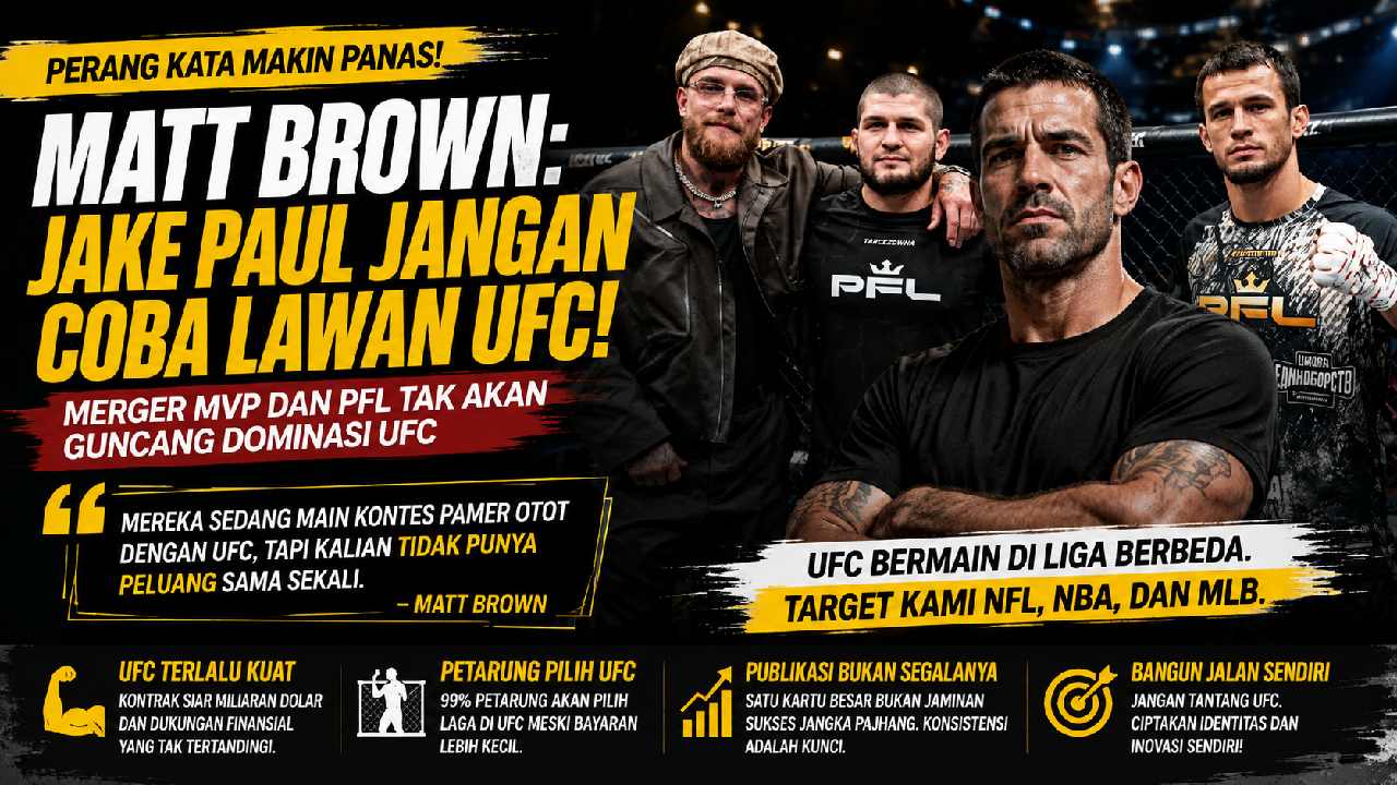 Matt Brown Nilai Jake Paul Sulit Goyang UFC Meski MVP dan PFL Resmi Bergabung