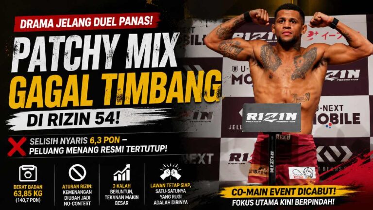 Patchy Mix Gagal Timbang Badan Jelang RIZIN 54, Peluang Menang Resmi Tertutup