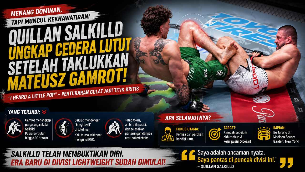 Quillan Salkilld Ungkap Cedera Lutut Usai Taklukkan Mateusz Gamrot di UFC Vegas 120