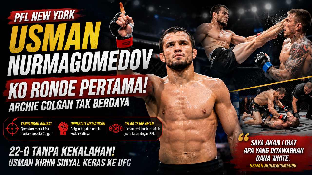Usman Nurmagomedov Hancurkan Archie Colgan, Kirim Sinyal Keras Jelang Potensi Gabung UFC