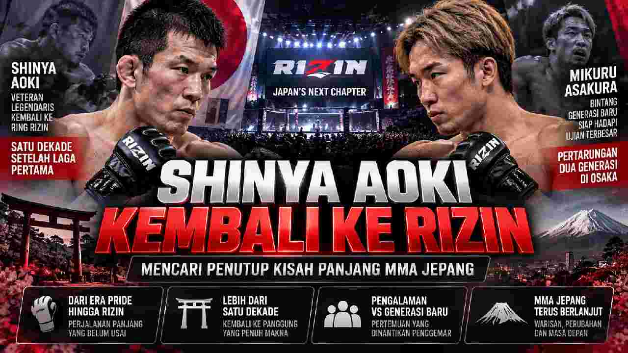 Shinya Aoki Kembali ke RIZIN, Mencari Penutup Kisah Panjang MMA Jepang